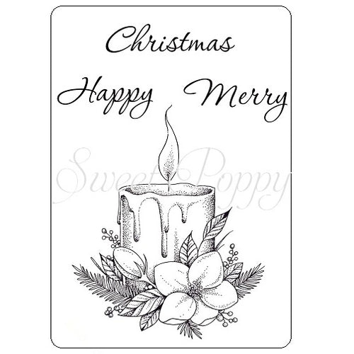 Festive Candle Stamp Set Sweet Poppy SPSTMPA6_FESTCANDLE