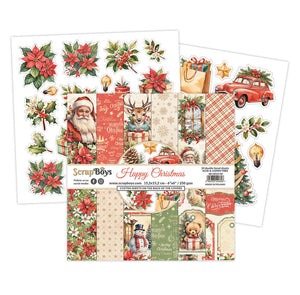 Happy Christmas 8x8” Paper Pad ScrapBoys SB-HACH-10