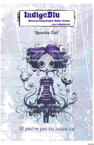 Spooky Girl A6 Red Rubber Stamp IndigoBlu