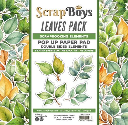 Leaves Pack 6x6” Fussy Cutting Pop Up Paper Pad Scrapboys SB-LEPA-01