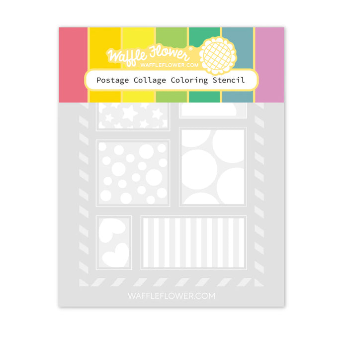 Postage Collage Colouring Stencil 421383 Waffle Flower