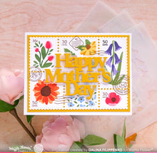 Load image into Gallery viewer, Postage Collage Wild Flower Stencil 421693 Waffle Flower