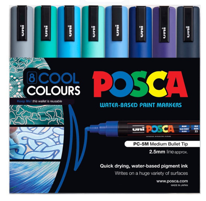 Posca Cool Colours Pack of 8 PC-5M PC5MCC8C