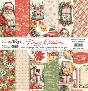 Happy Christmas 12x12” Paper Pack ScrapBoys SB-HACH-08