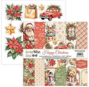 Happy Christmas 6x6” Paper Pad ScrapBoys SB-HACH-09