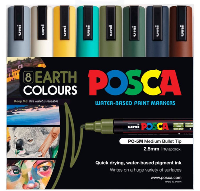 Posca Earth Colours Pack of 8 PC-5M PC5MEC8C