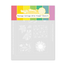 Load image into Gallery viewer, Postage Collage Wild Flower Stencil 421693 Waffle Flower