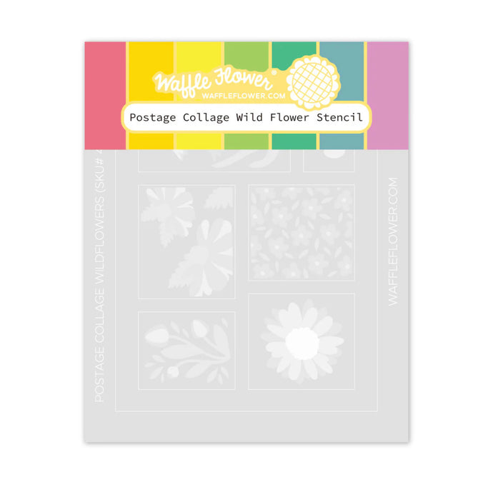 Postage Collage Wild Flower Stencil 421693 Waffle Flower