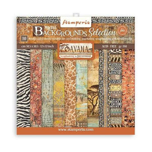 Savana Maxi Backgrounds Selection 12x12” Paper Pack SBBL109 Stamperia