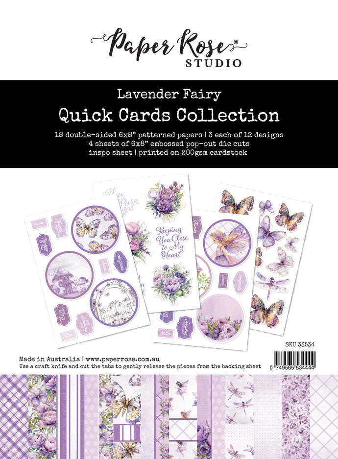 Lavender & Fairies Quick Cards Collection Paper Rose 33534