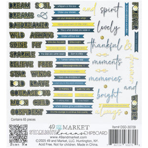 Starlight Dreams Chipboard Words 49 & Market DSD-30709