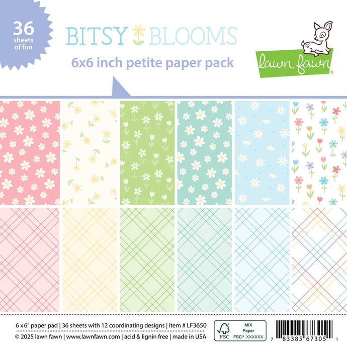 Bitsy Blooms 6x6” Petite Paper Pack Lawn Fawn LF3650