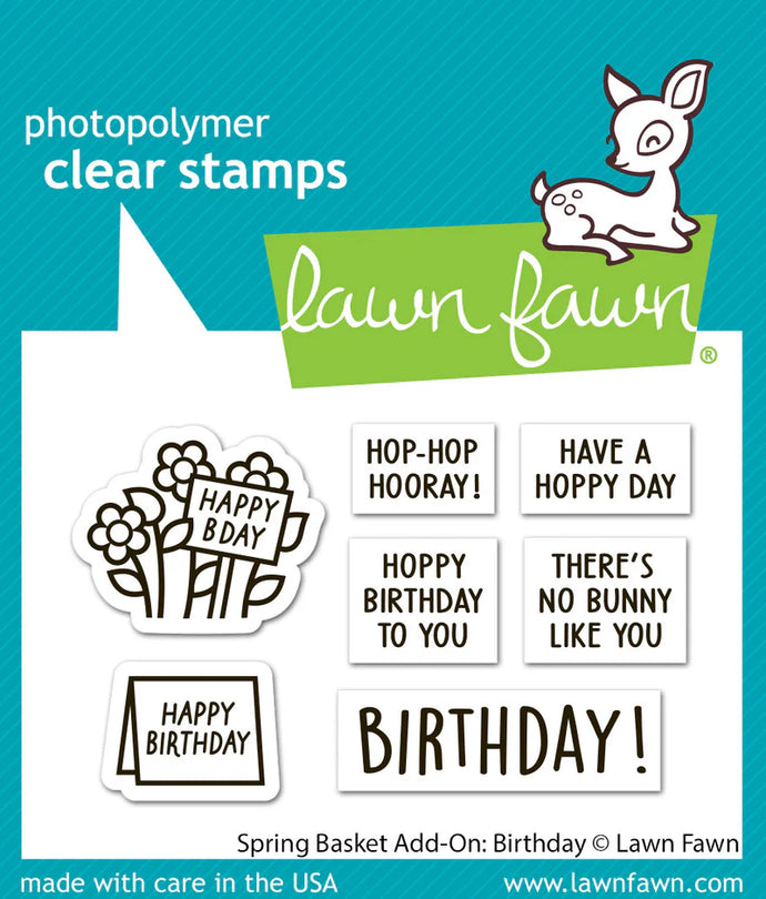 Birthday Spring Basket Add On Stamps Lawn Fawn LF3661