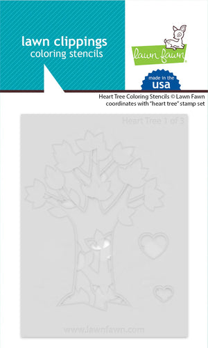 Heart Tree Colouring Stencils Lawn Fawn LF3673