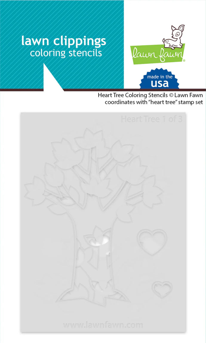 Heart Tree Colouring Stencils Lawn Fawn LF3673