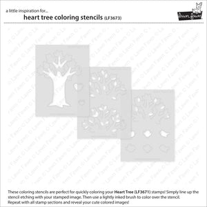 Heart Tree Colouring Stencils Lawn Fawn LF3673