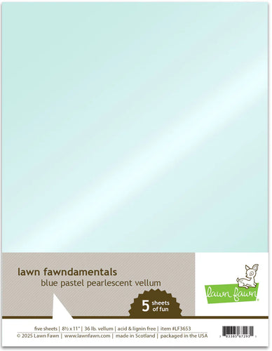 Blue Pastel Pearlescent Vellum 5 pack Lawn Fawn LF3653