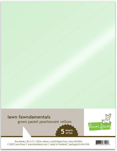 Green Pastel Pearlescent Vellum 5 pack Lawn Fawn LF3654