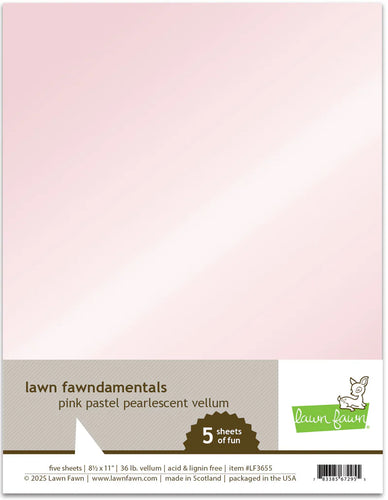 Pink Pastel Pearlescent Vellum 5 pack Lawn Fawn LF3655