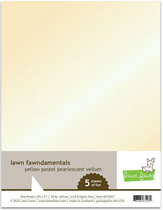 Yellow Pastel Pearlescent Vellum 5 pack Lawn Fawn LF3657