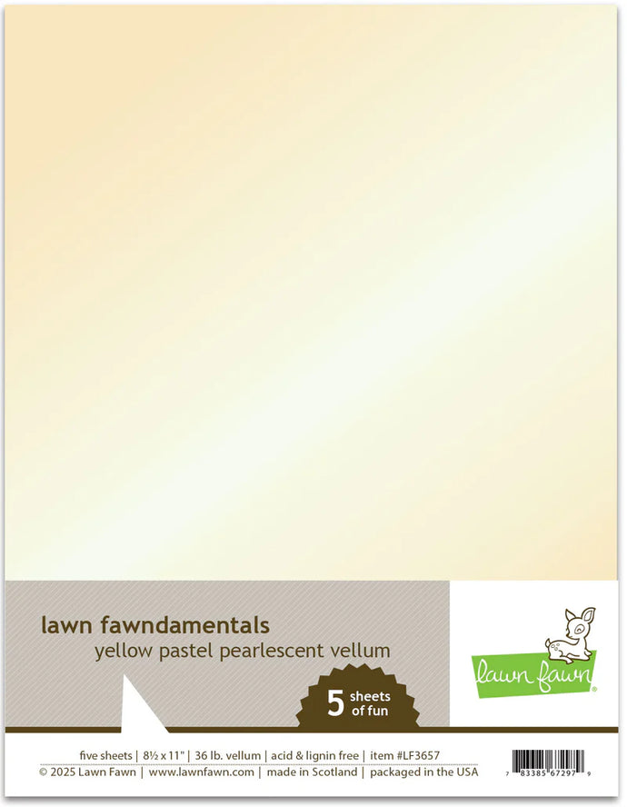 Yellow Pastel Pearlescent Vellum 5 pack Lawn Fawn LF3657