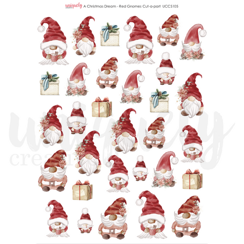 A Christmas Dream Red Gnomes Cut a Part A4