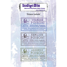 Load image into Gallery viewer, Poison Labels A6 Red Rubber Stamps IND1178 IndigoBlu