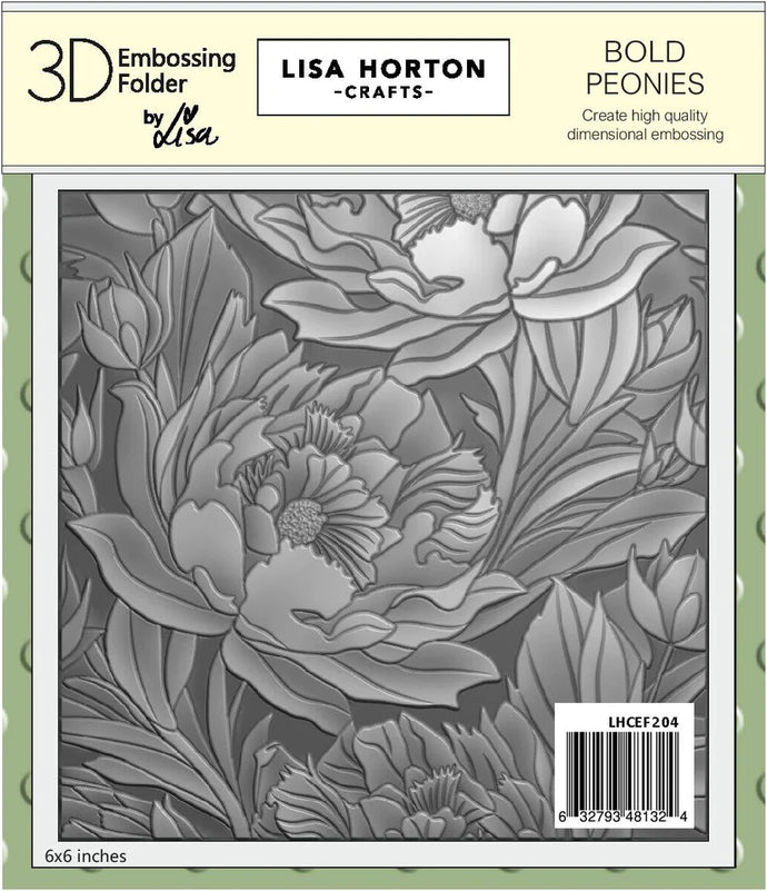 Bold Peonies 3D Embossing Folder LHCEF204 Lisa Horton