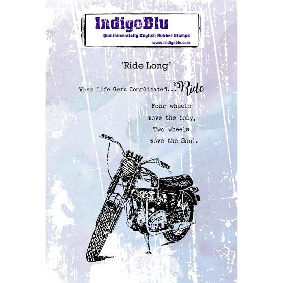 Ride Long A6 Red Rubber Stamp IndigoBlu IND0395