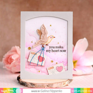 Little Birdie Sentiments 4x6 Stamps Waffle Flower 421213