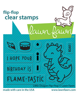 Little Dragon Flip Flop Stamp Lawn Fawn LF3427