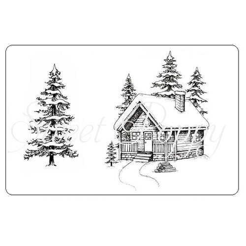 Tree and Cottage Stamp Sweet Poppy SPSTMP_TREECOTTAGE