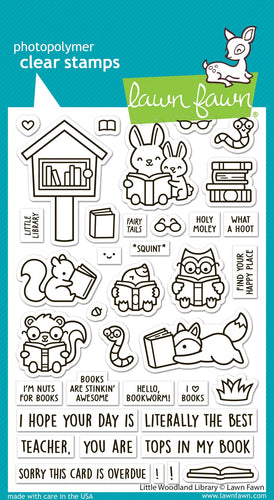 Little Woodland Library Clear Stamps Lawn Fawn LF3486