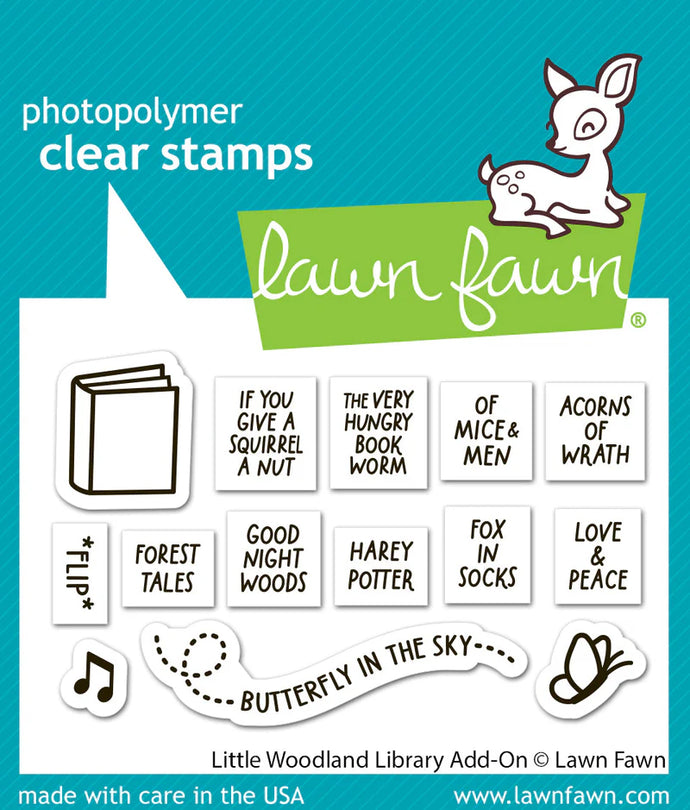 Little Woodland Library Add-On Clear Stamp Lawn Fawn LF3488