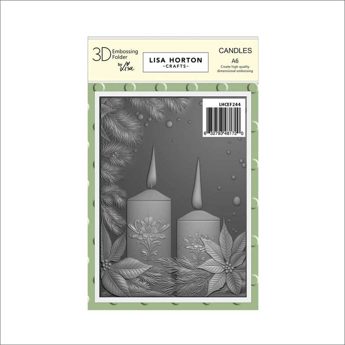 Candles A6 - 3D Embossing Folder Lisa Horton LHCEF244