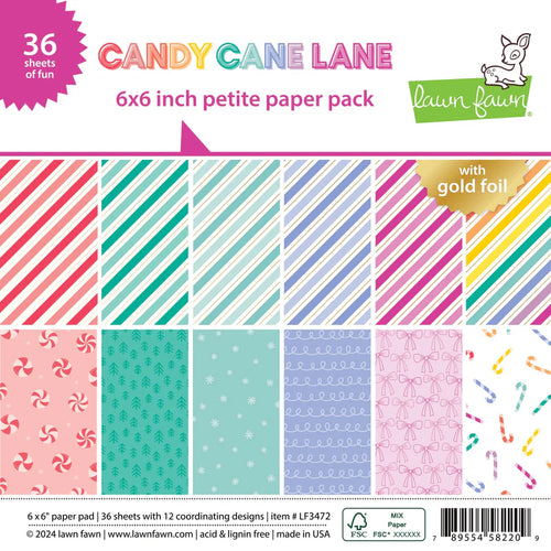 Candy Cane Lane 6x6 Petite Paper Pad Lawn Fawn LF3472