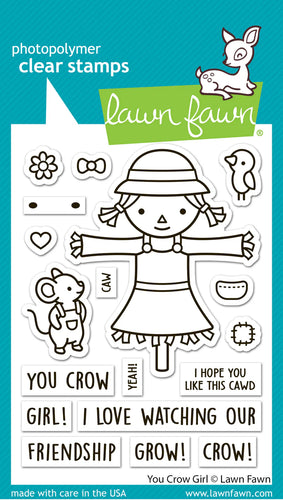 You Crow Girl A6 Stamp Set Lawn Fawn LF3490