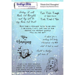 Think Evil Thoughts A5 Red Runber Stamps IND0427 IndigoBlu