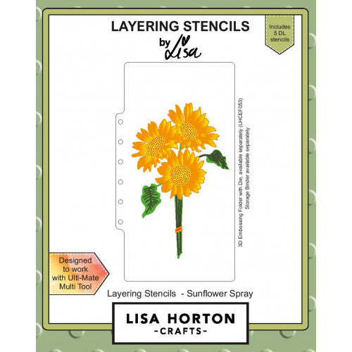 Sunflower Spray Layering Stencils Lisa Horton LHCAS041