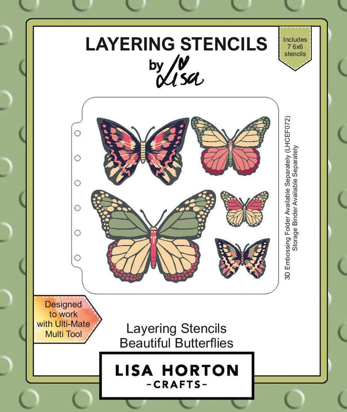 Beautiful Butterflies Layering Stencils Lisa Horton LHCAS042