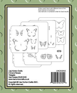 Beautiful Butterflies Layering Stencils Lisa Horton LHCAS042