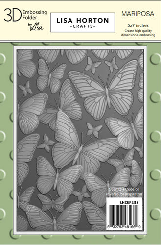 Mariposa 5x7 3D Embossing Folder Lisa Horton LHCEF238