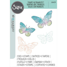 Load image into Gallery viewer, Sizzix™ A5 Clear Stamps Set 8PK w/2PK Framelits® Die Set Painted Pencil Butterflies by 49 and Market 666634