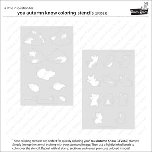 You Autumn Know Colouring Stencils Lawn Fawn LF3585