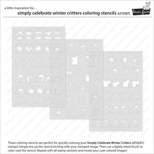 Load image into Gallery viewer, Simply Celebrate Winter Critters Colouring Stencils Lawn Fawn LF3587