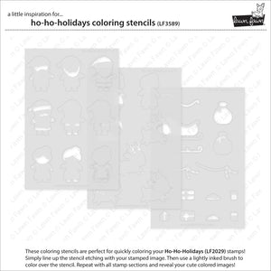 Ho-Ho-Holidays Colouring Stencils Lawn Fawn LF3589