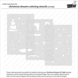 Christmas Dreams Colouring Stencils Lawn Fawn LF3590