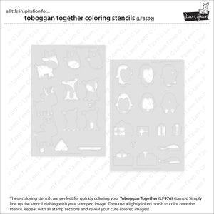 Toboggan Together Colouring Stencils Lawn Fawn LF3592