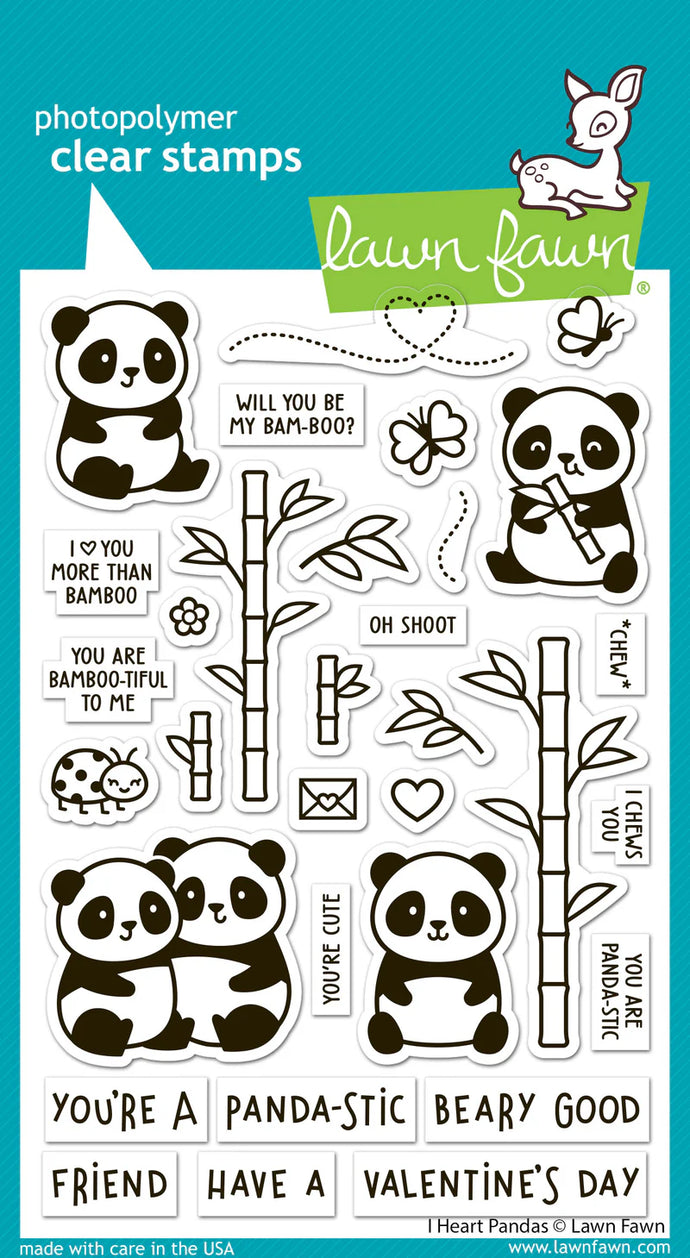 I Heart Pandas Stamp Set Lawn Fawn LF3596