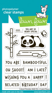 I Heart Pandas Add On Lawn Fawn LF3599